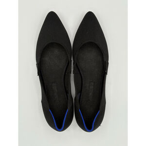 Stylish Black Flats with Blue Accents